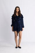 Wow Frill Dress - Dark Navy