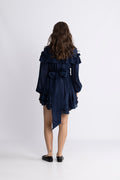 Wow Frill Dress - Dark Navy