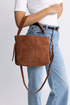Suede Fraya Small Bag - Brown Tortoise Shell