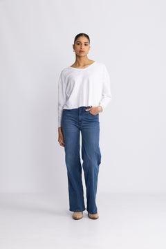 Sonoma Longsleeve V Neck - White