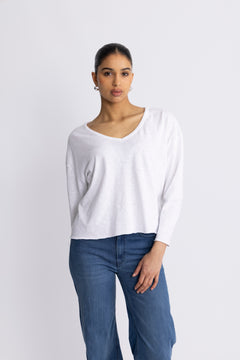 Sonoma Longsleeve V Neck - White