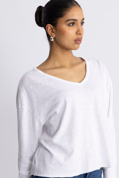 Sonoma Longsleeve V Neck - White