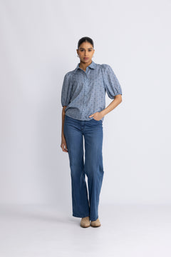 Dottiecc Ss Shirt - Dusty Blue