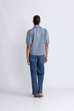 Dottiecc Ss Shirt - Dusty Blue