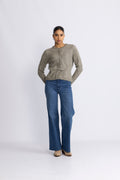 Vera Ls Knit Belt Cardigan Ex - Vetiver