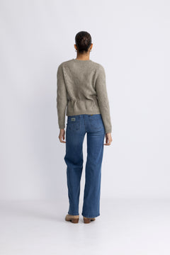 Vera Ls Knit Belt Cardigan Ex - Vetiver