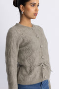 Vera Ls Knit Belt Cardigan Ex - Vetiver