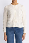 Vera Ls Knit Belt Cardigan Ex - Snow White