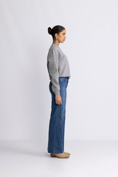 Strand Embroidered Sweatshirt - Grey Melange