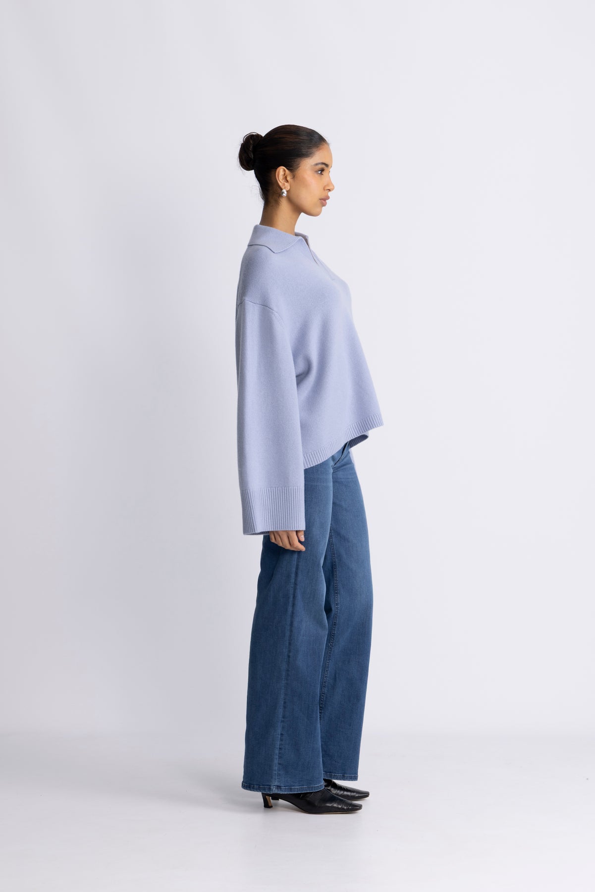 Cape Cod Polo Sweater - Cornflower Blue