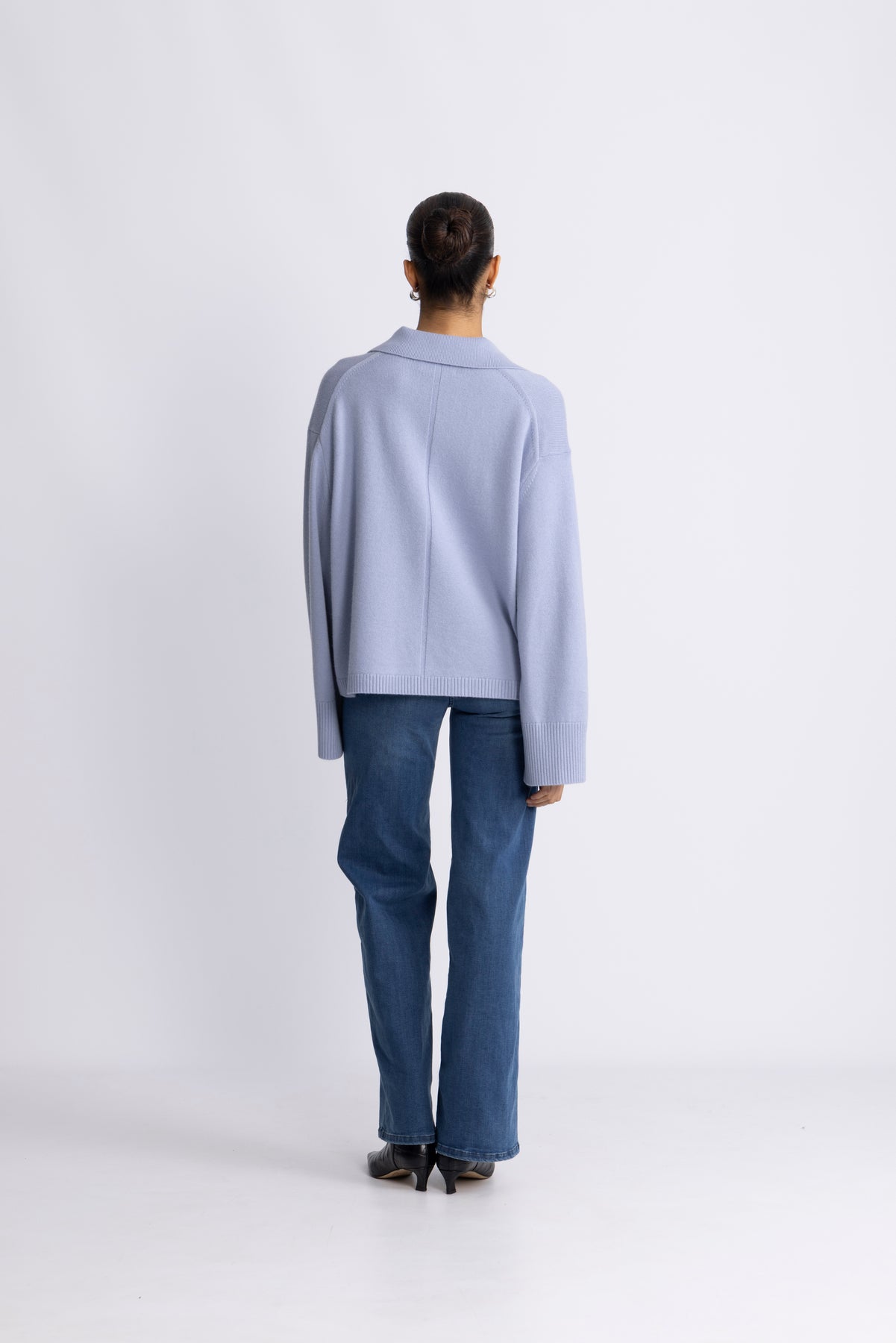 Cape Cod Polo Sweater - Cornflower Blue