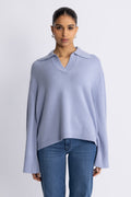 Cape Cod Polo Sweater - Cornflower Blue