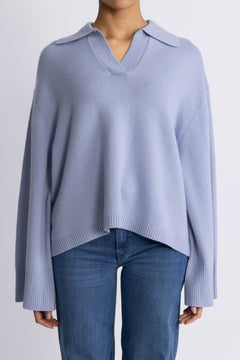 Cape Cod Polo Sweater - Cornflower Blue