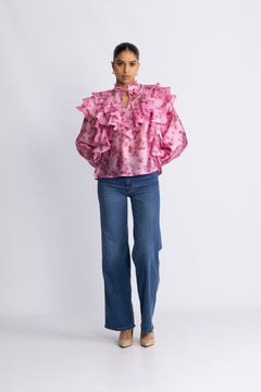 Sylvia Blouse - Pink Roses