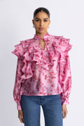 Sylvia Blouse - Pink Roses