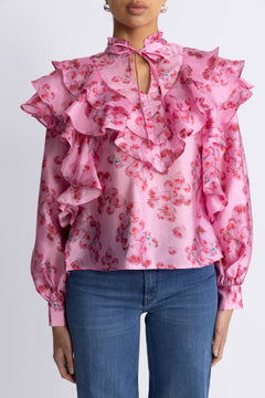 Sylvia Blouse - Pink Roses
