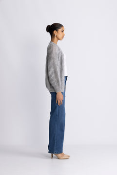 Joseph Knit Cardigan - Light Grey Melange