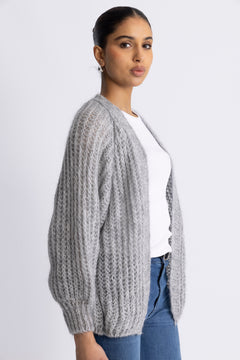Joseph Knit Cardigan - Light Grey Melange