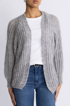 Joseph Knit Cardigan - Light Grey Melange