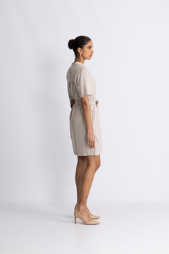 Pennie Ginia 2/4 Shirt Dress - Sand