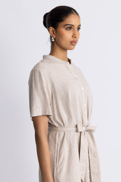 Pennie Ginia 2/4 Shirt Dress - Sand