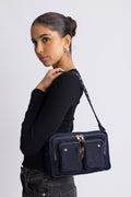 Ellie Suede - Navy W. Gold