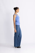 Slim Ribbed Tank Top - Perfect Blue