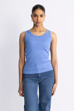 Slim Ribbed Tank Top - Perfect Blue