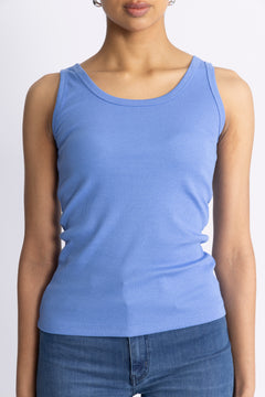 Slim Ribbed Tank Top - Perfect Blue