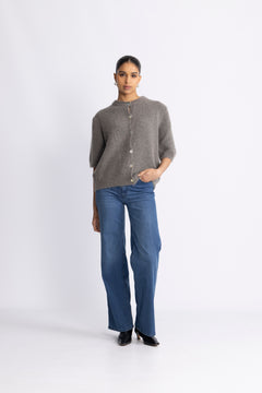 Kae Ss Knit Cardigan - Coffee