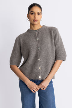 Kae Ss Knit Cardigan - Coffee