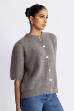 Kae Ss Knit Cardigan - Coffee