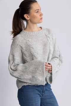 Lyza Sh Knit - Light Grey Melange