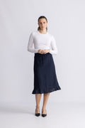 Franca Linen Skirt - Navy