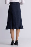 Franca Linen Skirt - Navy