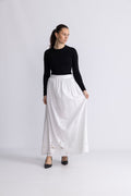 Dahlia Hw Ankle Broderi Skirt B - Bright White