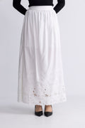Dahlia Hw Ankle Broderi Skirt B - Bright White