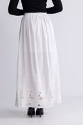 Dahlia Hw Ankle Broderi Skirt B - Bright White