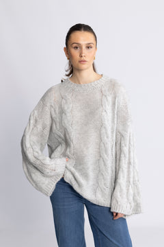 Lyza Knit - Light Grey Melange