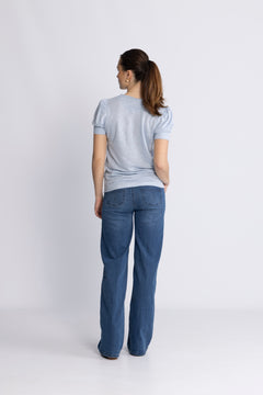 Madeleine Linen Tee - Kentucky Blue