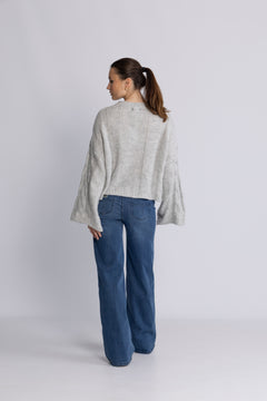 Lyza Sh Knit - Light Grey Melange
