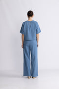 Prismcc Denim Ss Blouse - Denim Blue
