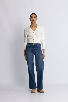 Cashmere Blend Cardigan - Offwhite