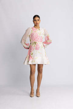 Organza Mini Dress - Cherry Bloom
