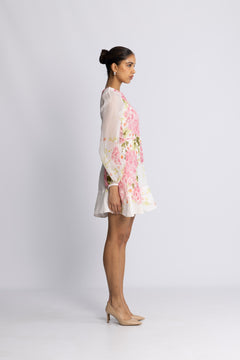 Organza Mini Dress - Cherry Bloom