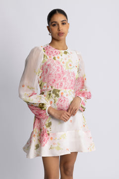 Organza Mini Dress - Cherry Bloom