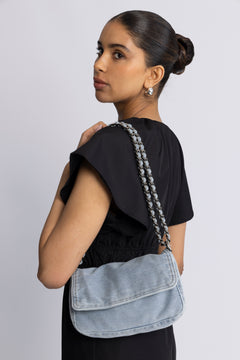 Washed Denima Hollis Bag - Denim
