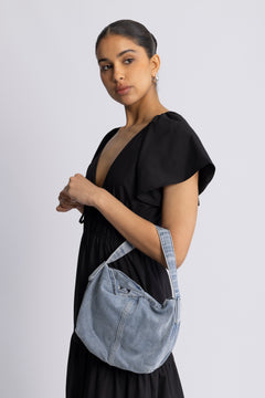 Washed Denima Fraya Small Bag - Denim
