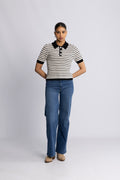 Charles Knit Blouse - Black Stripe