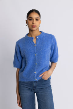 Kae Ss Knit Cardigan - Dove Blue